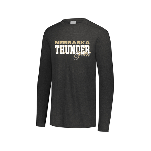 [FTLCUBBK-AXS-LOGO2] Decker Men's Tri-Blend T-Shirt - Long Sleeve (Adult XS, Black, Logo 2)