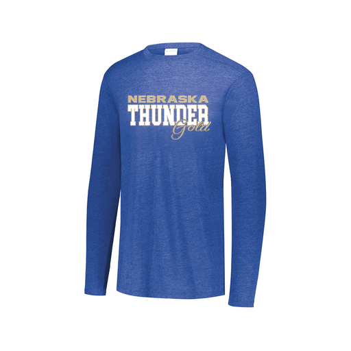 [FTLCUBRY-AXS-LOGO2] Decker Men's Tri-Blend T-Shirt - Long Sleeve (Adult XS, Royal, Logo 2)