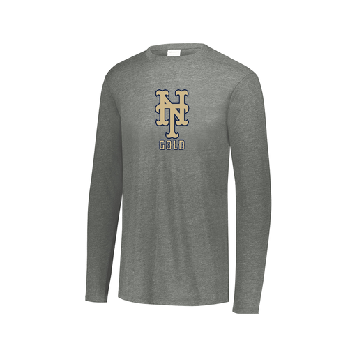 [FTLCUBGY-AXS-LOGO1] Decker Men's Tri-Blend T-Shirt - Long Sleeve (Adult XS, Gray, Logo 1)