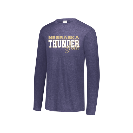 [FTLCUBNV-YS-LOGO2] Decker Youth Tri-Blend T-Shirt - Long Sleeve (Youth S, Navy, Logo 2)