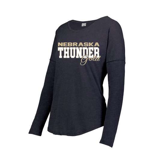 [FTLCUBNV-FAS-LOGO2] Decker Women's Tri-Blend T-Shirt - Long Sleeve (Female Adult S, Navy, Logo 2)