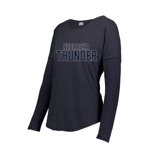 [FTLCUBNV-FAS-LOGO3] Decker Women's Tri-Blend T-Shirt - Long Sleeve (Female Adult S, Navy, Logo 3)
